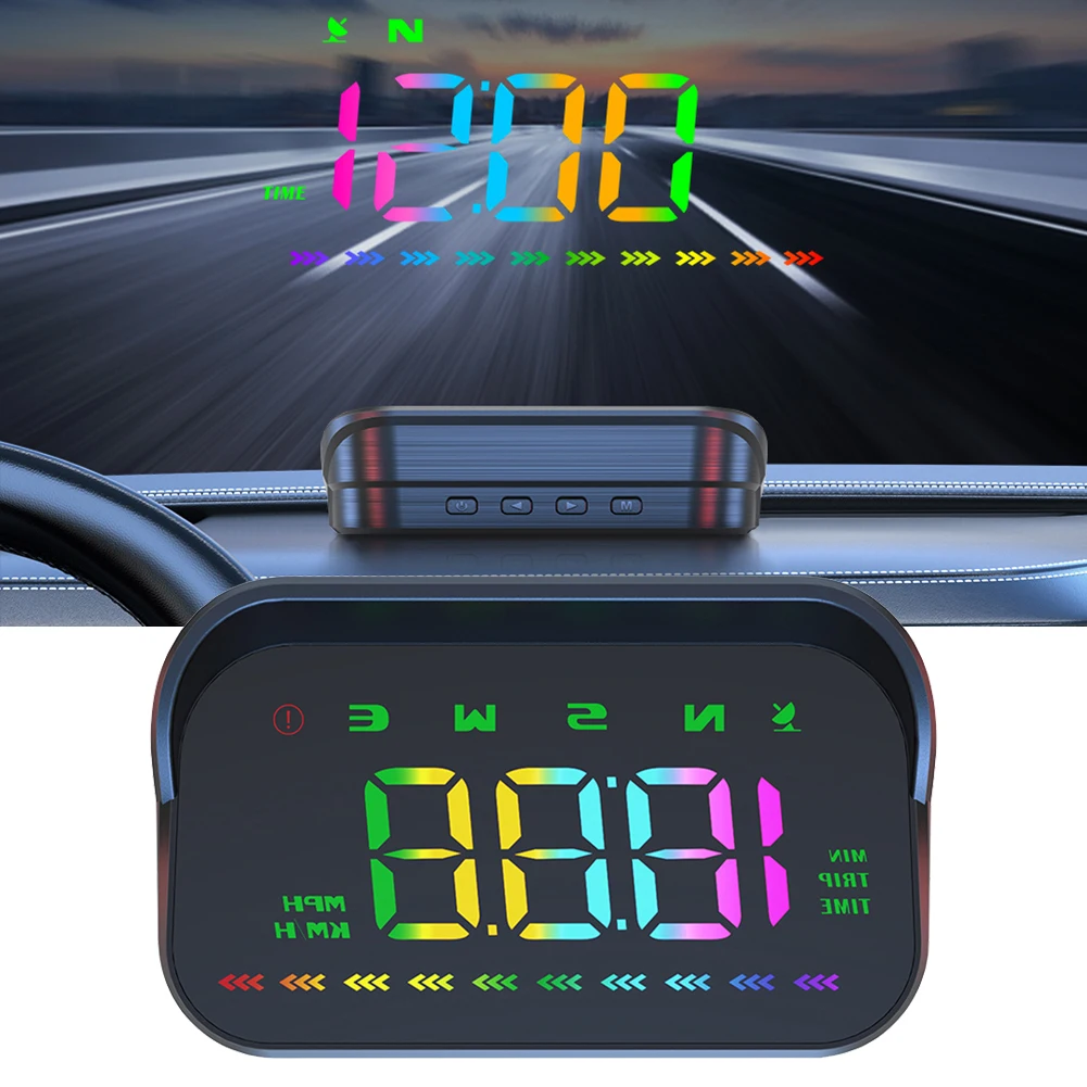 Автомобильный GPS проекционный дисплей HUD цифровой спидометр Цветной шрифт со