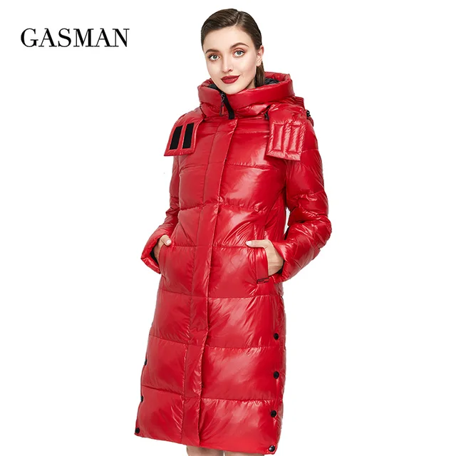 GASMAN Slogan Graphic Patch Detail Drawstring Hooded Quilted Coat