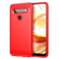 shockproof fitted silicone cases for lg k61 fashion carbon fiber case for lg q61 matte soft tpu back cover fundas