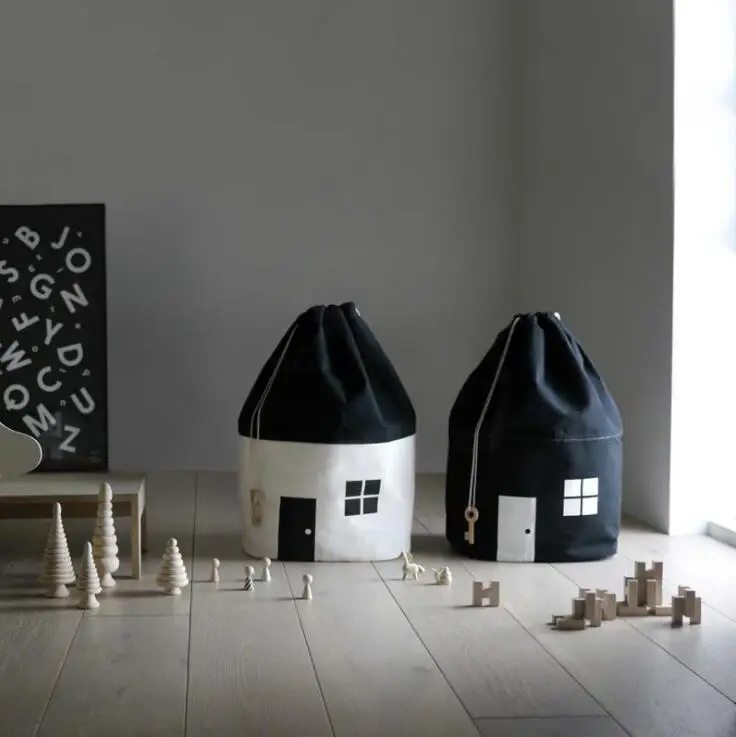 

Вместительная Милая домашняя сумка для хранения, для детей, для малышей, из чистого хлопка, холщовые игрушки, сумка-Органайзер с пучком для п...