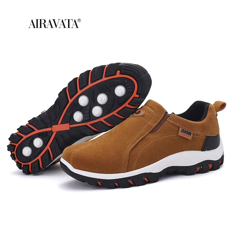 Popular Hiking Shoes Man Nubuck Leather Mesh Outdoor Men Sneakers Climbing Shoes Men Sport Shoes Trendy