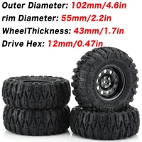 4pcs 2 2 inch metal beaklock wheel rim tires climbing rock crawler tires for 110 rc crawler car traxxas trx 4 axial scx10 iii