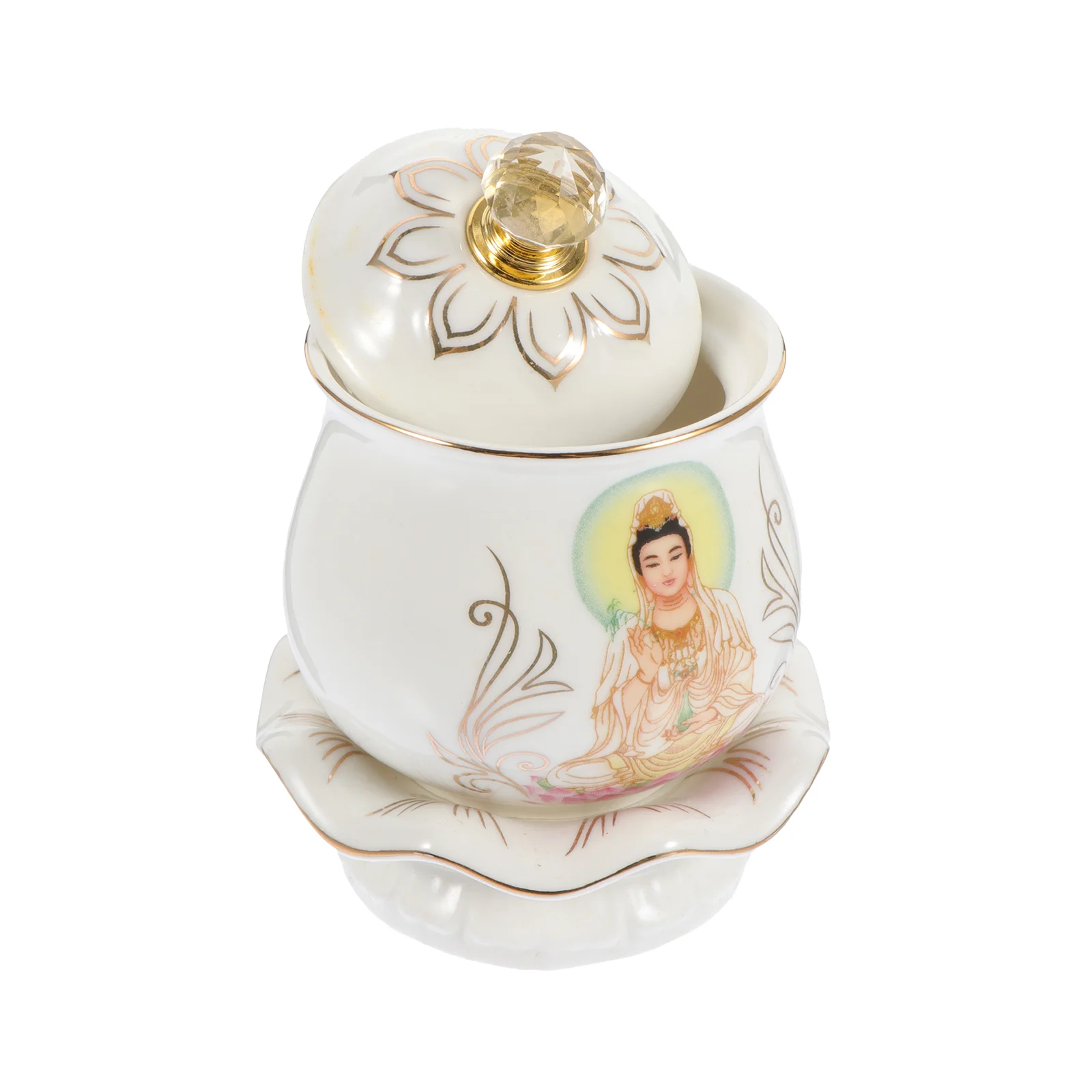

Cup Offering Water Altar Tibetan Bowls Bowl Cups Holy Ritual Worship Burner Ceramic Sacrifice Pagan Accessory Tea Smudging Lid