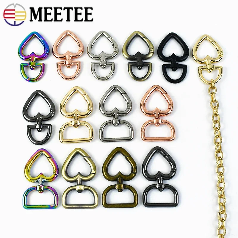 13/20 мм пряжка в форме сердца металлические поворотные пряжки-омары брелок для