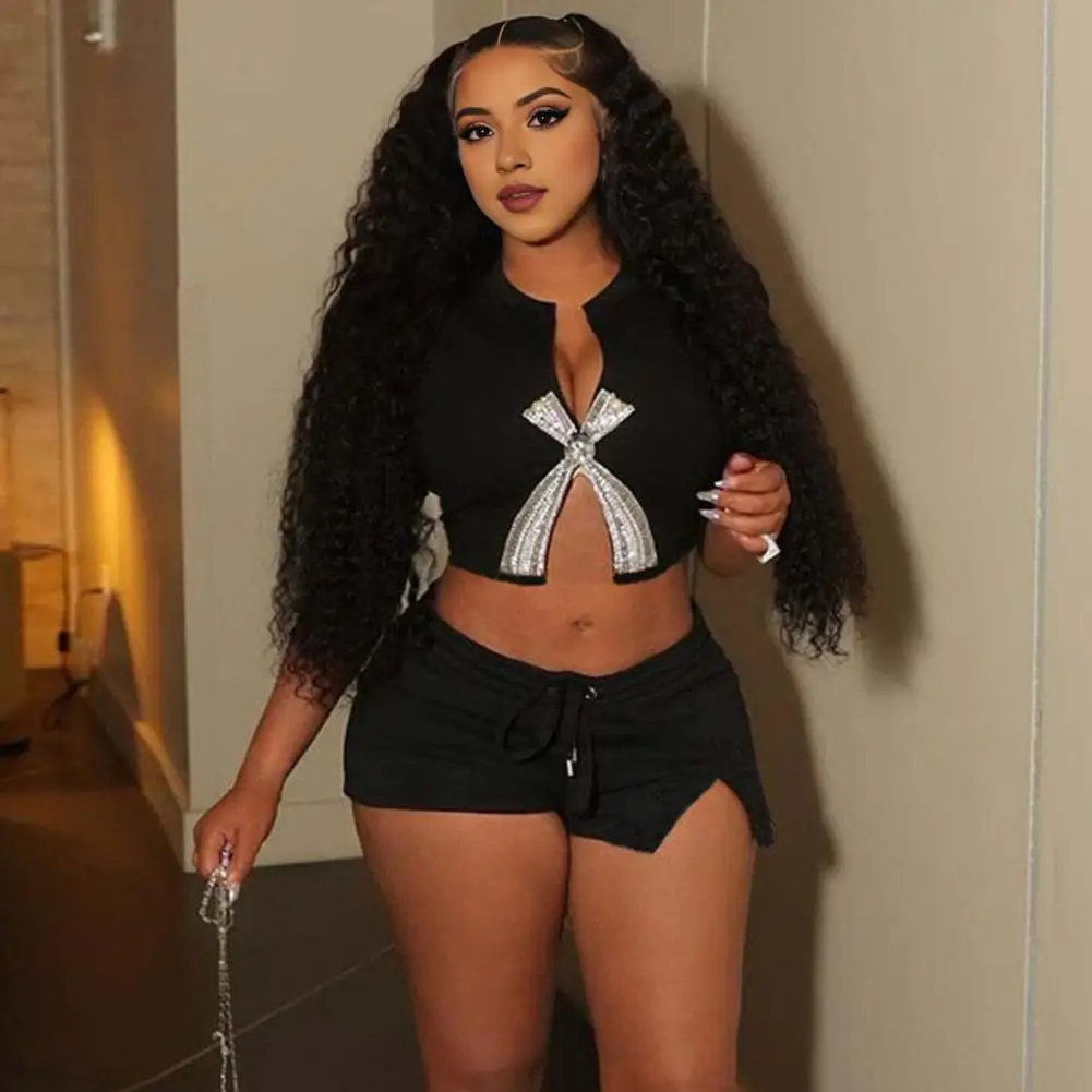 Летние сексуальные укороченные топы с бантом Лидер продаж футболки украшением