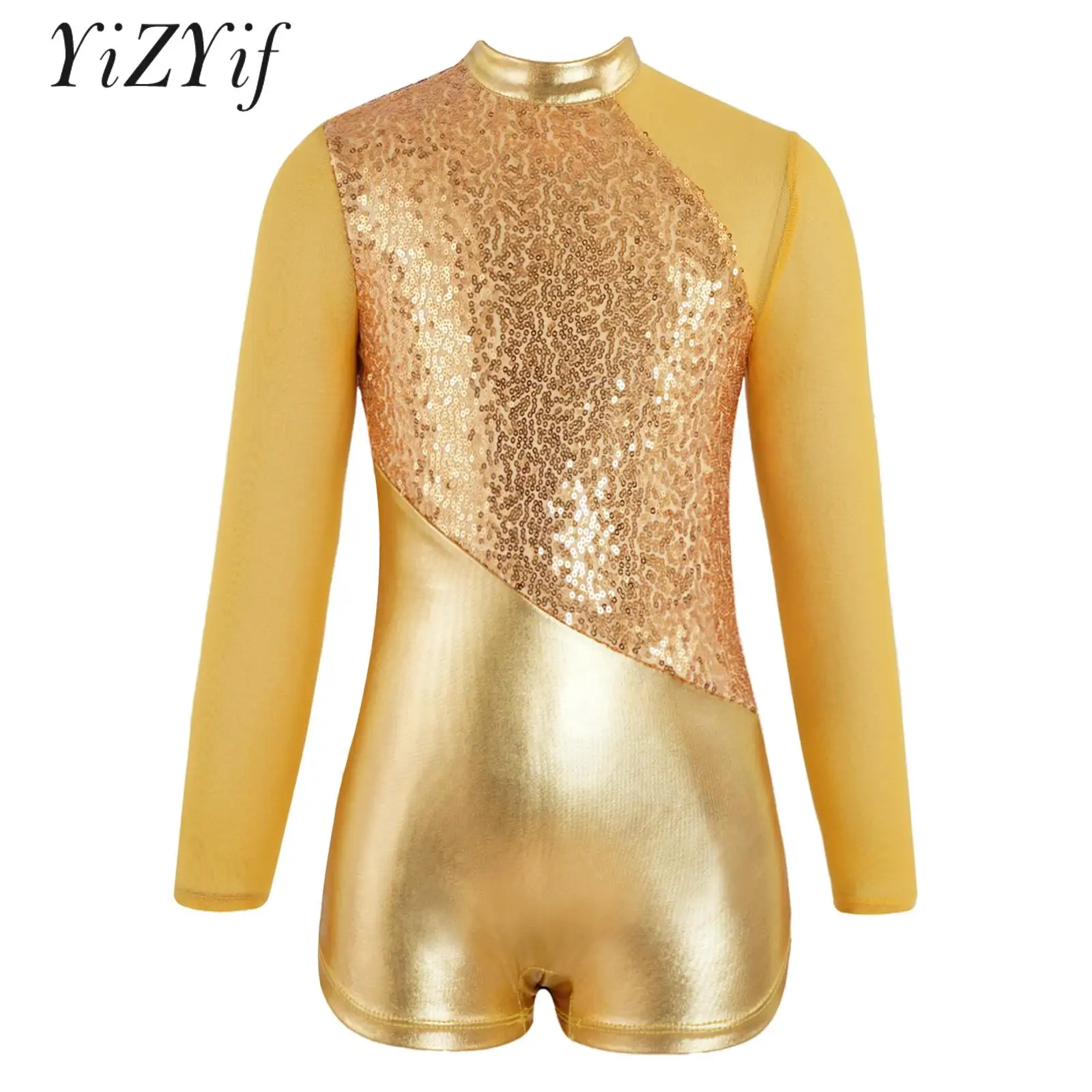 

Girls Sequins Metallic Ballet Dance Leotard Gymnastics Unitard Bodysuit Jumpsuit Biketard Work Out Fitness Ballerina Dancewear