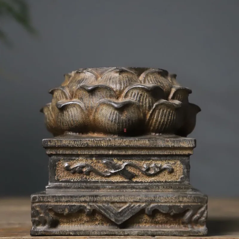 Старая резьба по камню Paleolith Bluestone древняя резная ручная работа Лотос Настольный