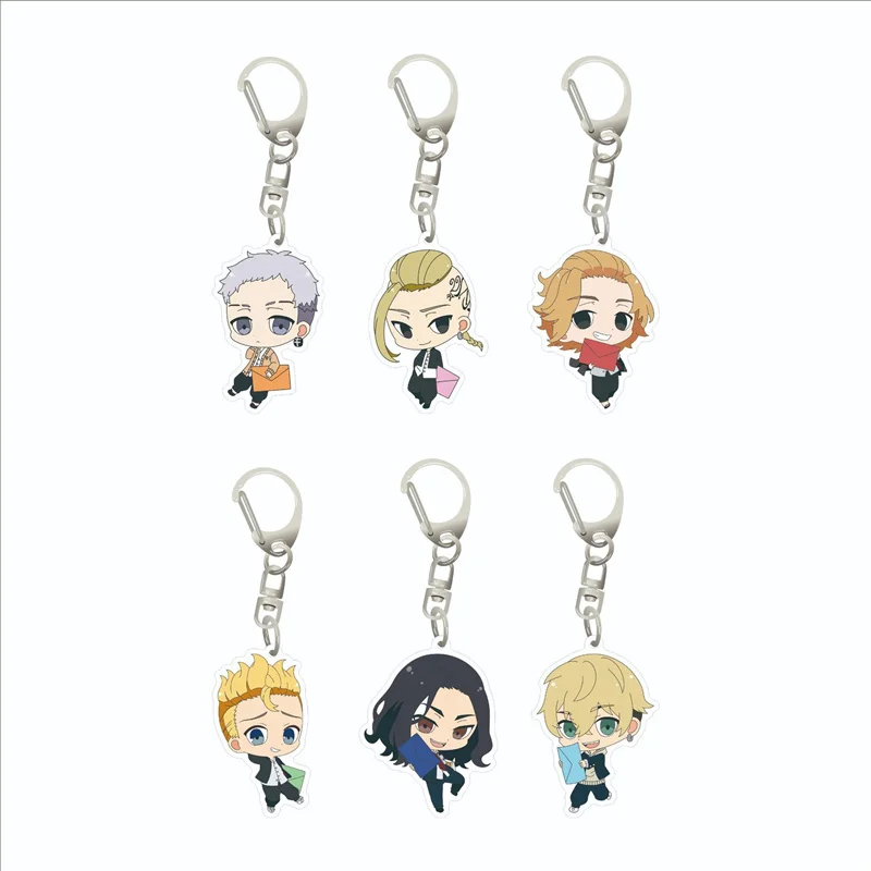 

Anime Tokyo Revengers Keyrigns Acrylic Cute Figure Manjiro Ken Chifuyu Keychains Kawaii Bag Key Chain Pendant Decor Fans Gift