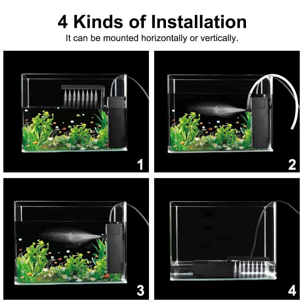 8 Вт фильтр насоса для аквариума насос внутренний подача кислорода 600 л/ч