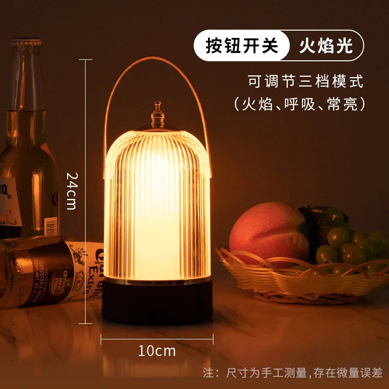 Ретро-настольная LED-лампа в форме птичьей клетки, перезаряжаемая, с регулировкой яркости, для создания атмосферы в баре, с USB-зарядкой, для ресторана, кафе, спальни, декоративный светильник для бара (art.: 3920db79f4efb) - 3920db79f4efb
