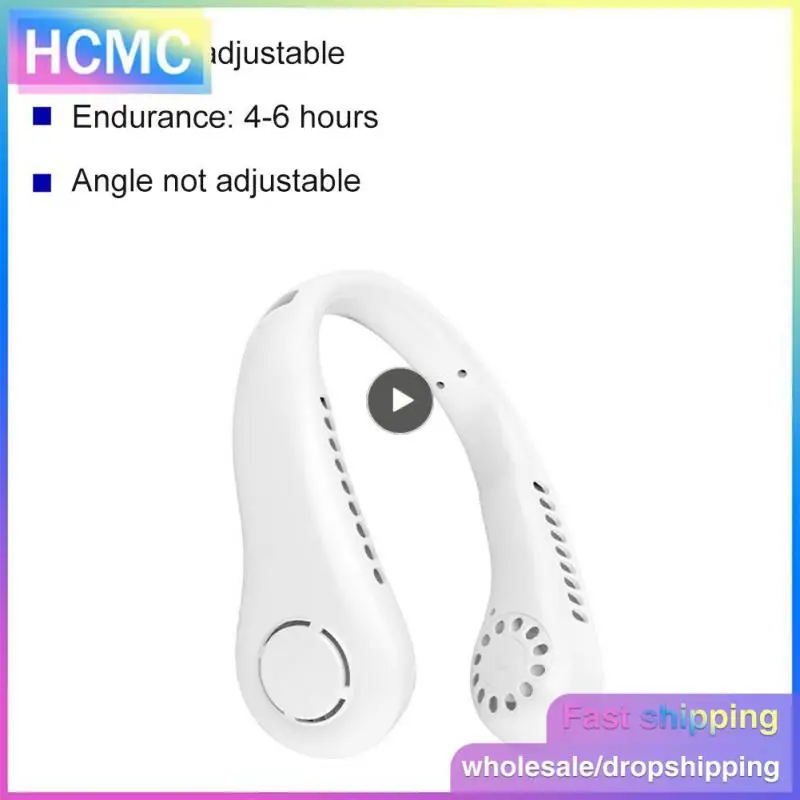 

2022 Portable Fan Air Cooler Bladeless hanging neck fan Digital display 5-speed adjustable Mini Neck Fan Air Conditioner Cooling