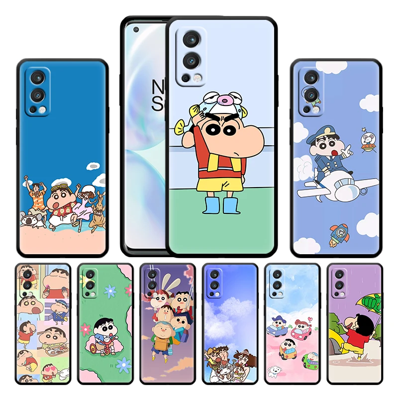 

Anime Shinchan Crayon For OnePlus Nord 2 CE 5G 9 9Pro 8T 7 7ro 6 6T 5T Pro Plus Silicone Soft TPU Black Phone Case Cover Coque