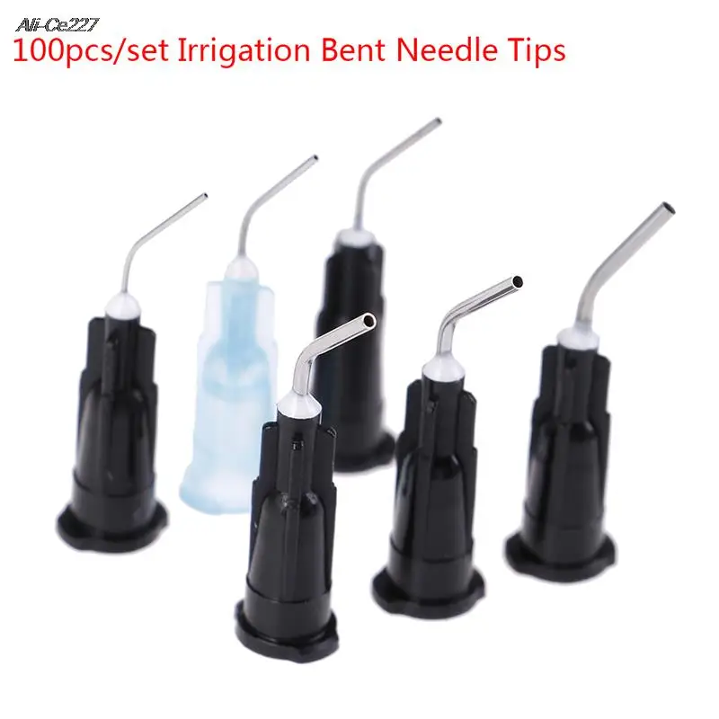 

100pcs/lot Irrigation Bent Needle Tips Dental Flow Sealant Etchant Composite Resin Acid Reagent Delievery Syringe Tips Equipment