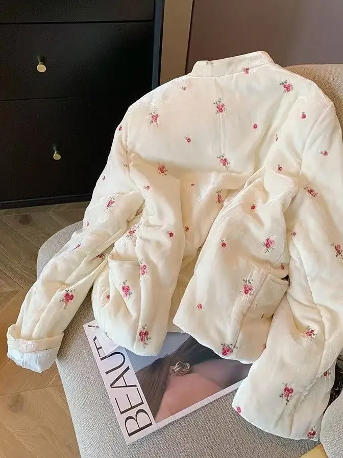 Винтажные куртки-бомберы в китайском стиле с цветочным принтом и кавайным