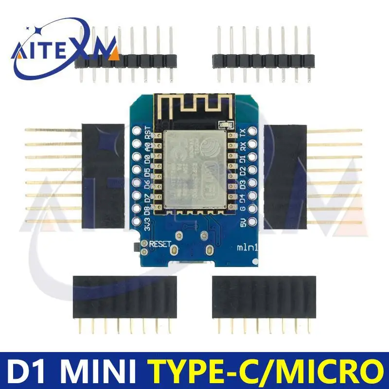 D1 Mini TYPE-C/MICRO ESP8266 ESP-12F CH340G V2 USB D1 Mini WIFI макетная плата D1 Mini NodeMCU Lua IOT плата 3,3 В с контактами