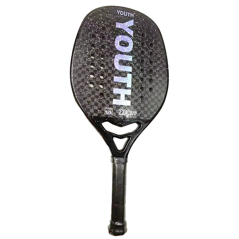 2022 12K Adult Carbon Beach Tennis Paddle Racket Professional Full Soft EVA Face Tennis Raqueta Unisex Equipment