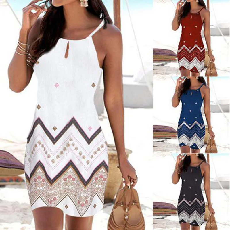 

260603004New positioning floral suspender slim fitting sleeveless A-line skirt
