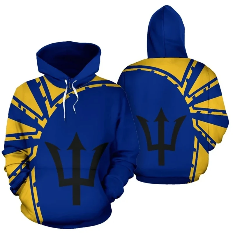 Толстовка с 3D-принтом флага Барбадоса для мужчин и женщин Модные свитшоты