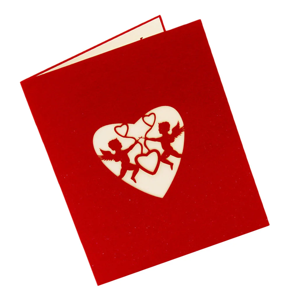 

1pc 3D Heart Shape Greeting Cards Romantic Love Blessing Cards Chic Gift Cards