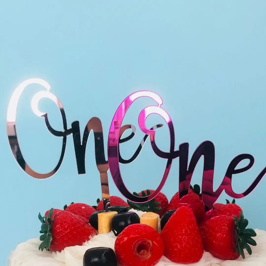 Акриловый Топпер для торта на 1 день рождения украшения кексов флажки свадьбы