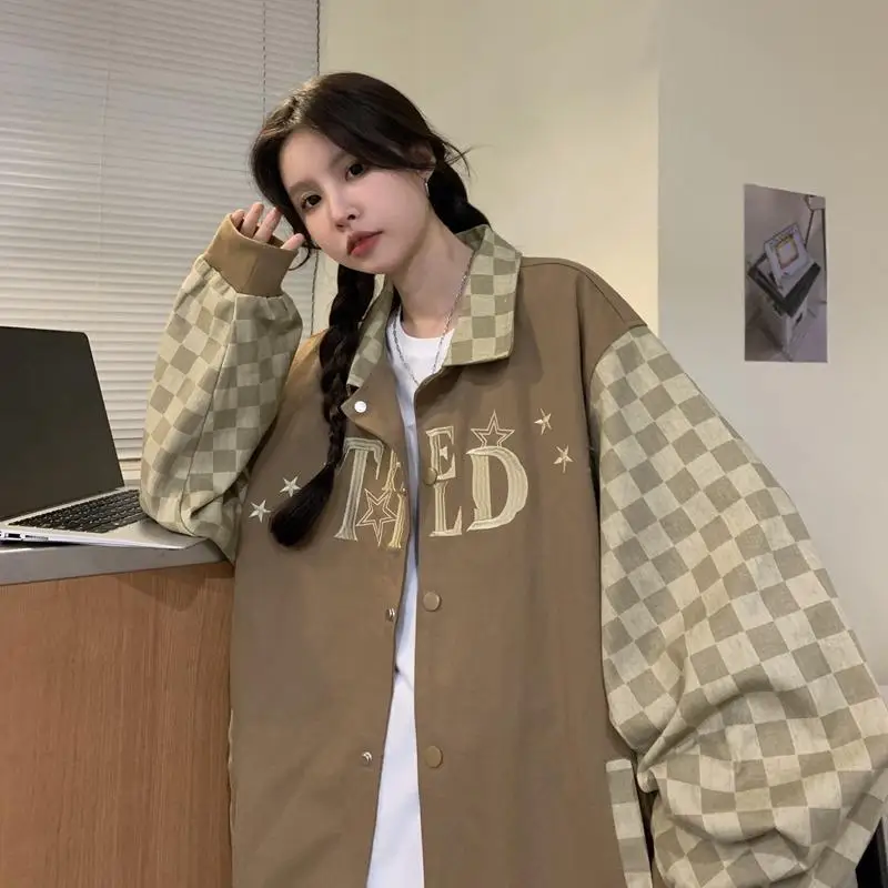 

Женская винтажная бейсбольная куртка в клетку, в стиле 1920-х годов