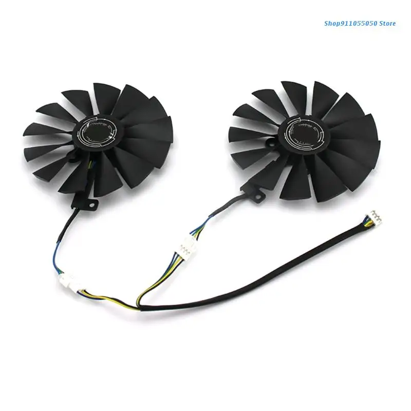 

C5AB Graphics Card Cooling Fan Replacement FDC10M12S9-C Fluid Bearings Durable forASUS RX580/RX570/470/1070/1050Ti/1050