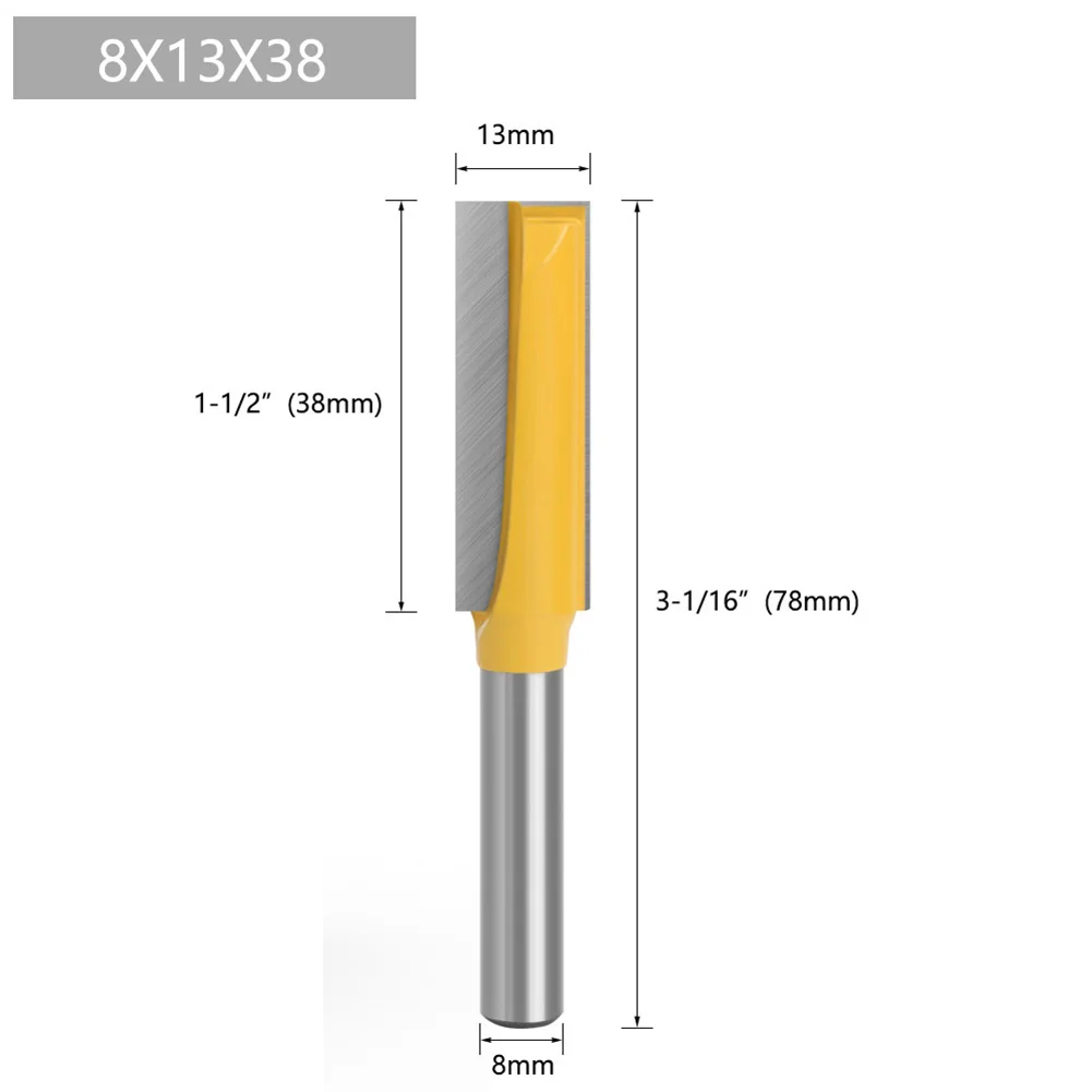

8mm Router Bit Bottom Cutter Milling Replacement Shank Spare Parts Straight Router Bit Wood Cleaning 45# Steel