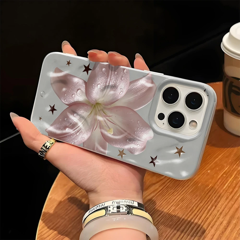 Фото Прозрачный гибкий чехол Pink Lily Star Gray с защитой от царапин и ударов для iPhone 14 13 11 15 16 17 Pro Air Plus №5