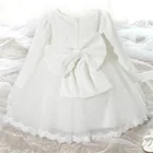Платье на день рождения для девочки от 1 года белое платье для крещения платье принцессы Свадебное платье для малышей платье для крещения новорожденных