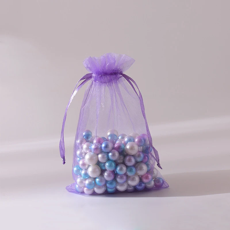 

100 шт. светло-фиолетовые сумки из органзы-Подарки для свадебной вечеринки, конфеты, мешочки для упаковки ювелирных изделий, милые подарки