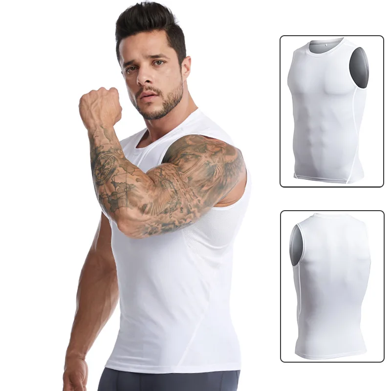 

Men's Vest Tight-fitting Basketball Running Sports Training Quick-drying Breathable High Elastic Men Gym Tank Top Corset Top