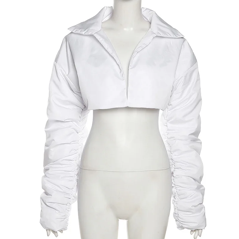 Fashion White Puffer Coats Cropped Jackets Women 2022 Winter Casual Warm Short Bubble Coats + Mini Skirt 2 Piece Sets Streetwear