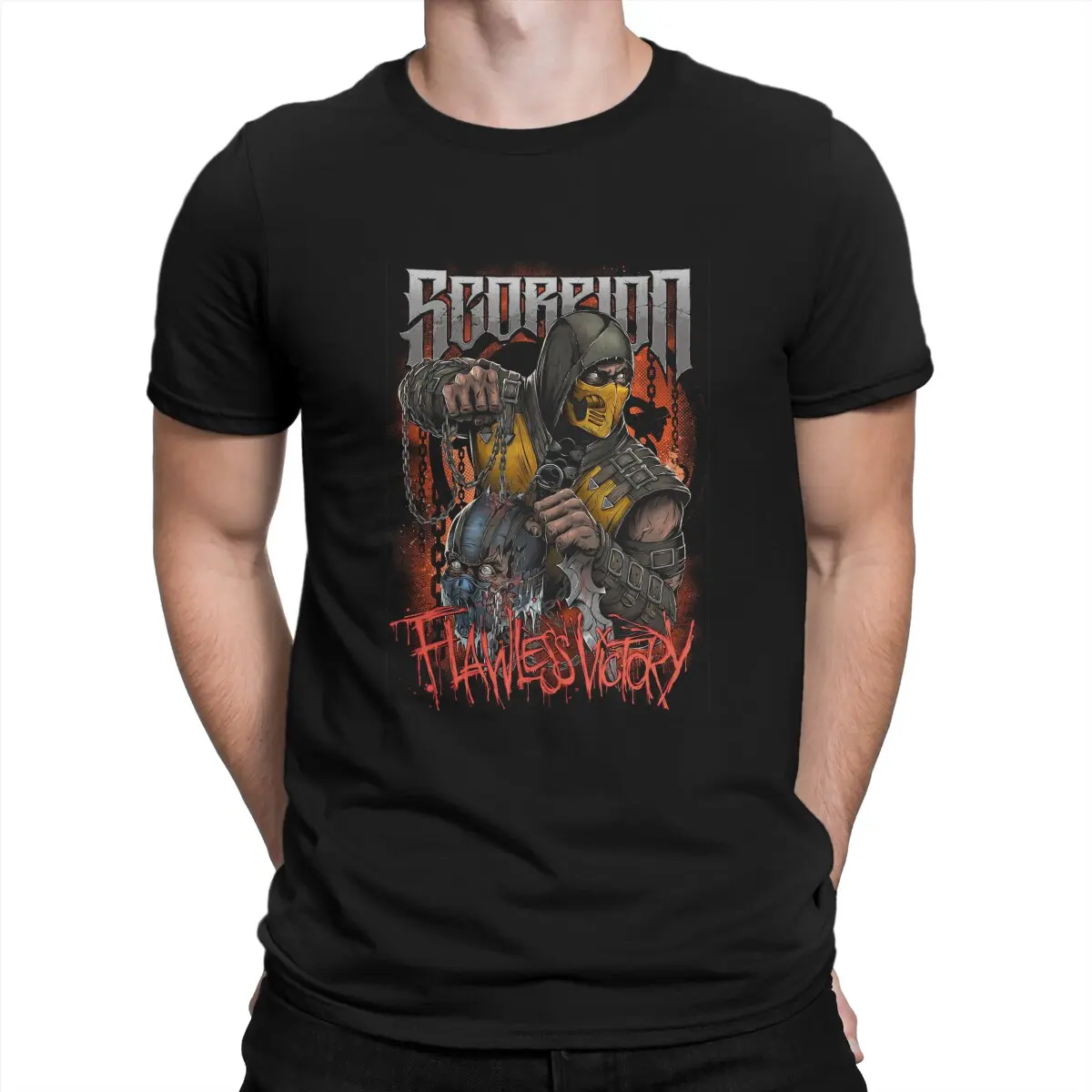 

Крутой Скорпион Мужская футболка Mortal Kombat Lord Raiden Film с круглым вырезом и коротким рукавом, тканевая футболка, юмор, высокое качество, подарки н...