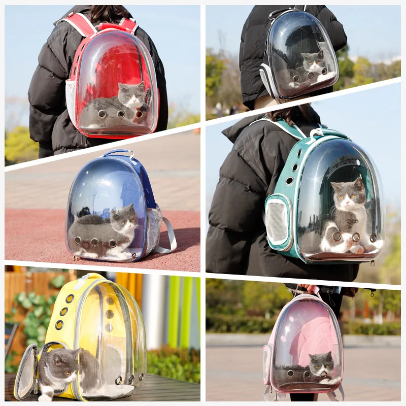 Cat Carrying Bag Space Pet Backpack Breathable Portable Transparent Backpack Puppy Dog Transport Carrier Space Capsule Bag Pets images - 6
