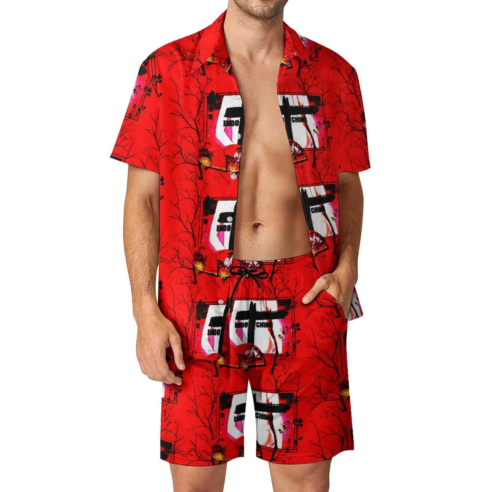 

Индокитайский плед, Мужской пляжный костюм, винтажное платье-брюки из 2 предметов, высококачественный выходной американский размер