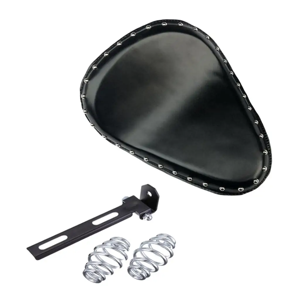 

Кожаное сиденье водителя с заклепками для мотоцикла Harley для Kawasaki BLACK