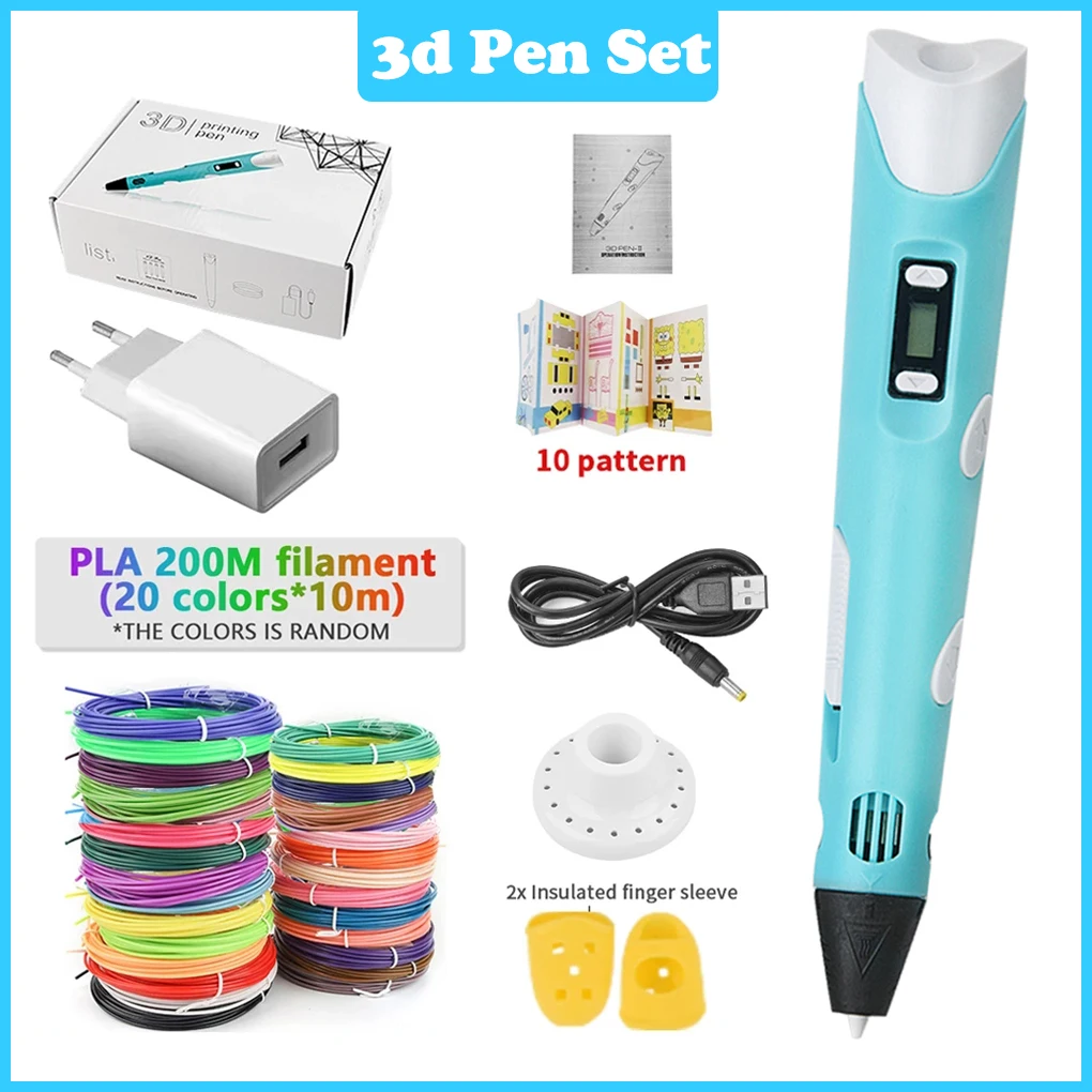 

New Set 3D Pen 3d Drawing Pen with Filament 3d Printing Pen Creative Toy for Child Children's Christmas Birthday Gift