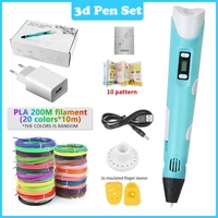 new set 3d pen 3d drawing pen with filament 3d printing pen creative toy for child childrens christmas birthday gift