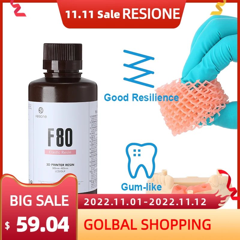 

Resione F80 500g Resin 3d Dental Resin Casting Liquid For DLP LCD Elegoo Phrozen Anycubic Resin 3d Printer