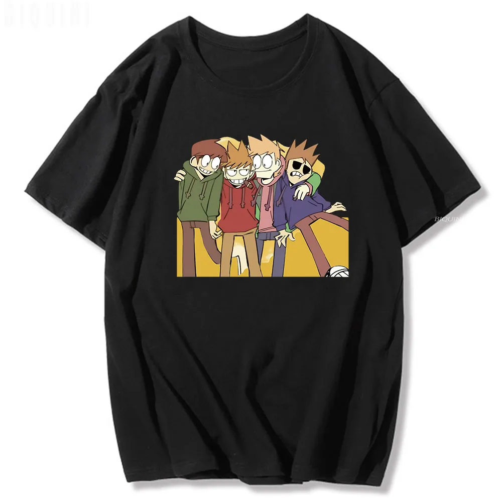 Eddsworld футболка с аниме коротким рукавом 2022 Лето 100% хлопок Edd том Мэтт Тодд четыре