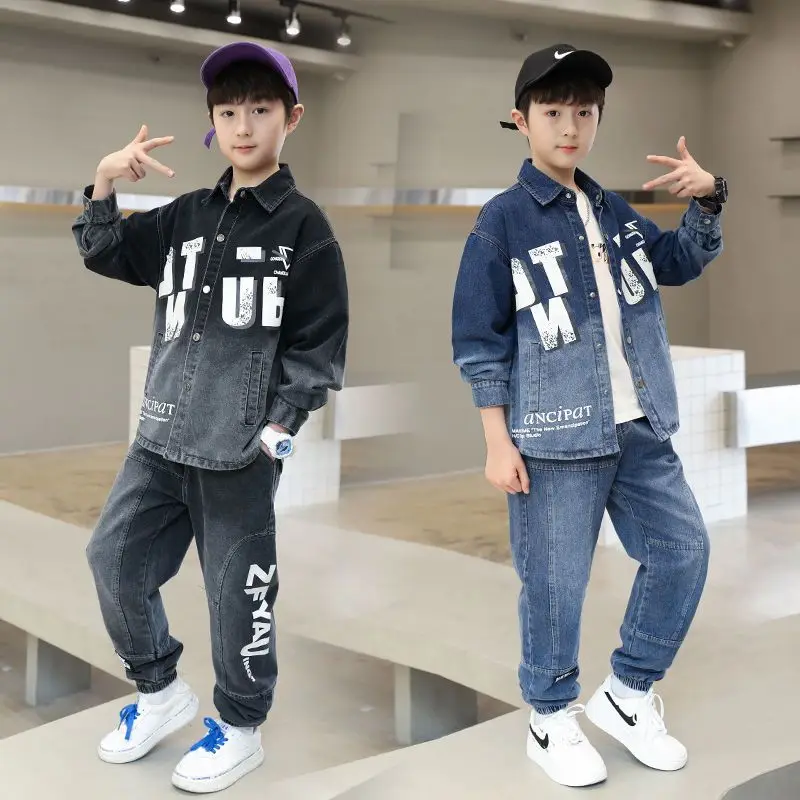 

Boys Coat +Pants Kids Sets Cotton 2PCS/Set 2023 Charming Spring Autumn Jogging Suit Uniforms Children Clothing