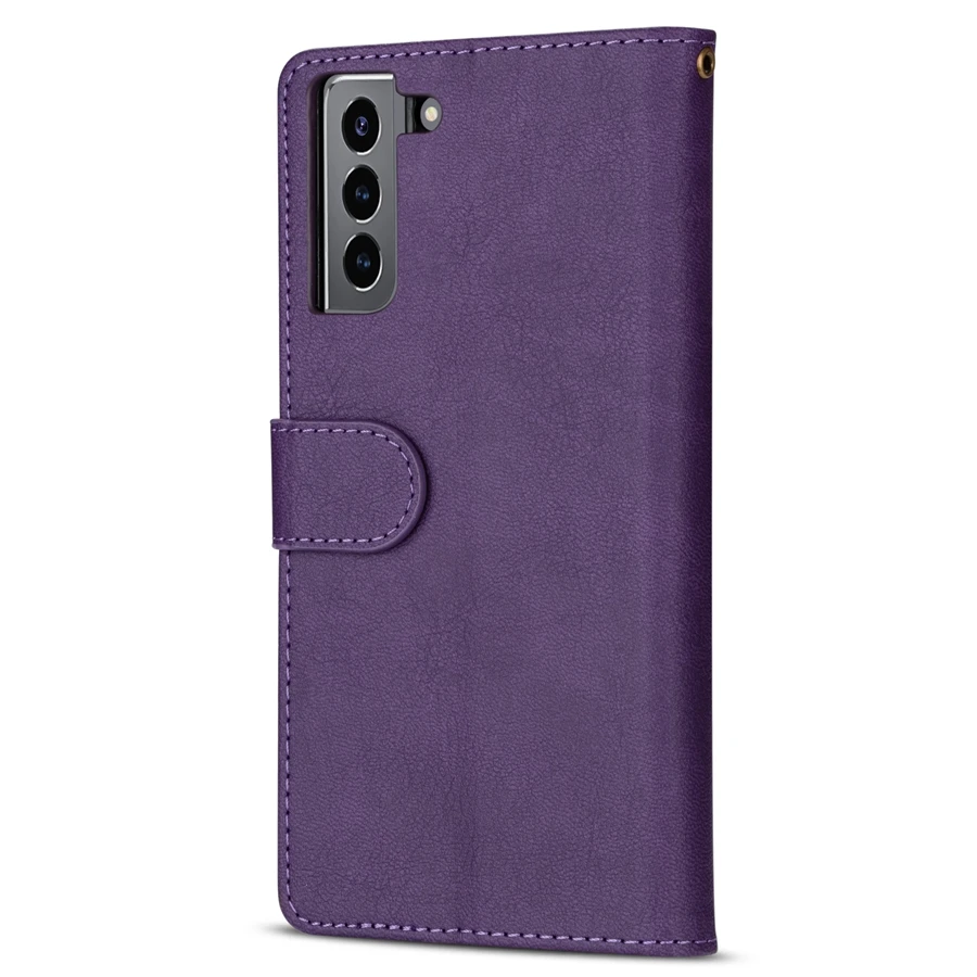 Wallet Zipper Leather Case For Samsung Galaxy S22 S21 S20 Plus Ultra FE S10 S9 S8 Plus A12 A13 A33 A50 A51 A52 A53 A70 A71 A72