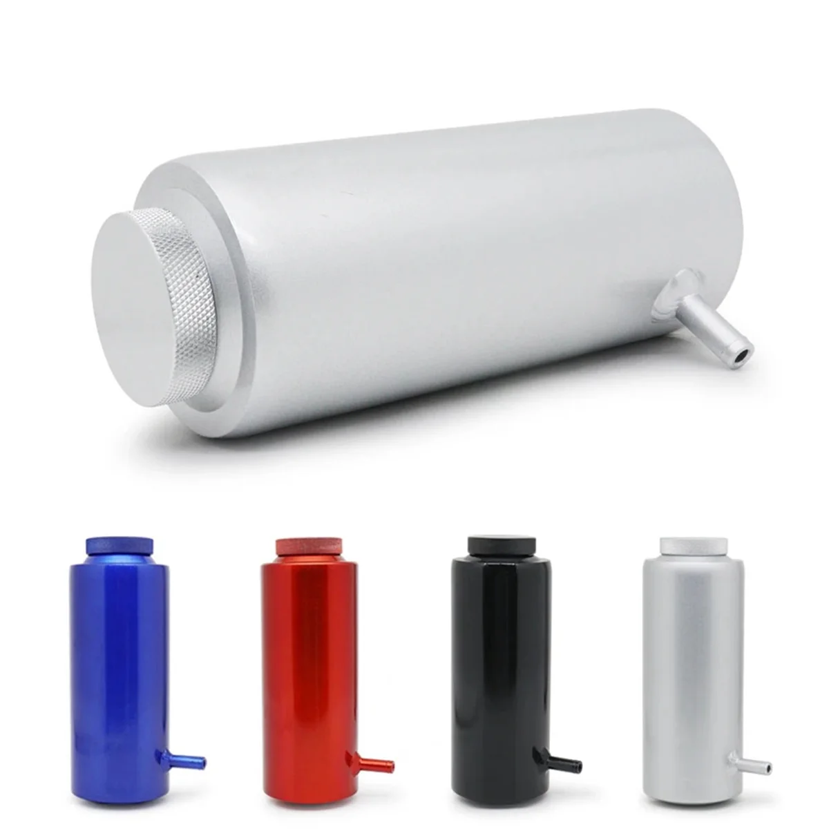 Серебристый алюминиевый автомобильный универсальный бак охлаждающей жидкости