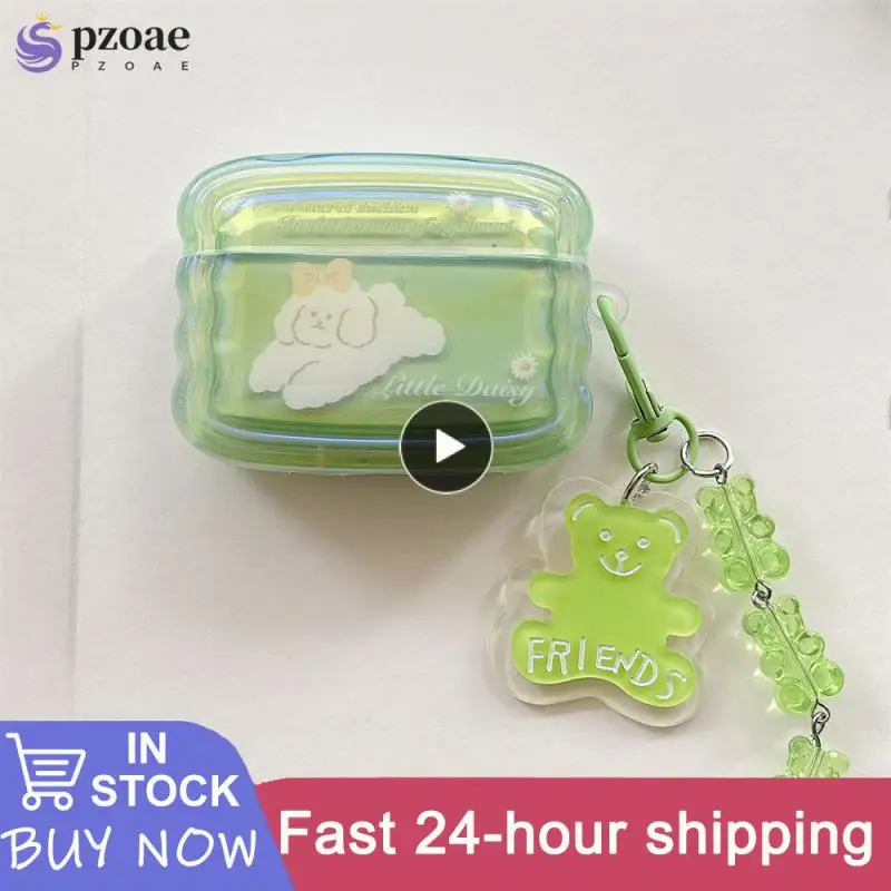 

Anti-scratch Soft Shell Shockproof Ease Of Use Headphone Protective Cover Wave Green Pendant Green Headphone Cover Fashionable