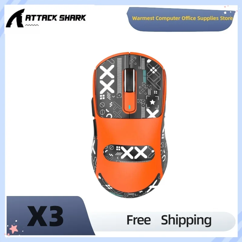 Лидер продаж Attack Shark X3 Беспроводная легкая Bluetooth-мышь PixArt PAW3395 Трехрежимная