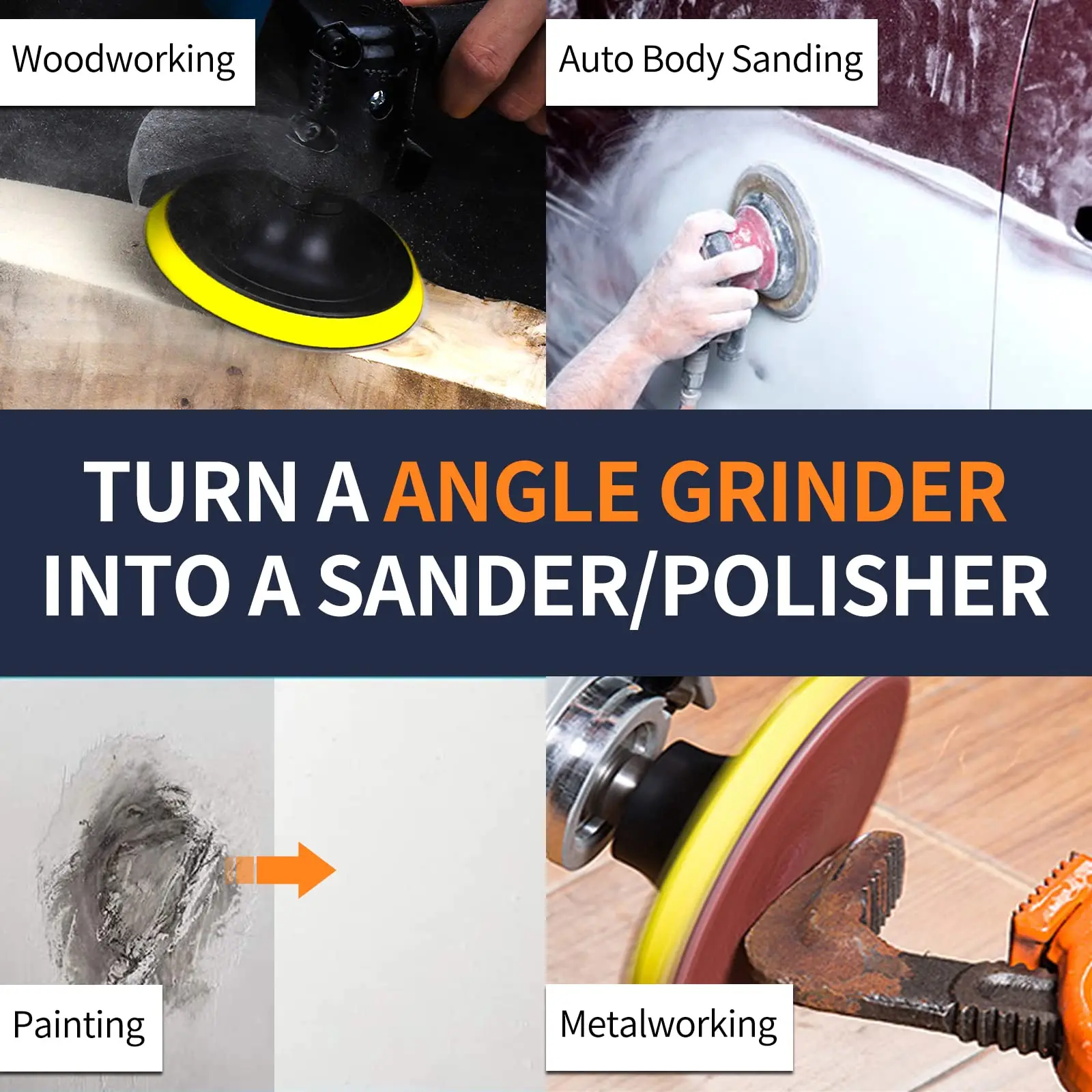 114 шт. 5-дюймовые насадки для шлифования дерева и металла