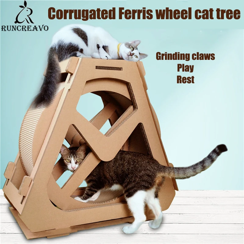 

Креативная большая гофрированная бумага, водяной круг, Поворотное Колесо, игрушка для потери веса, лазаньское дерево, кошачья Когтеточка