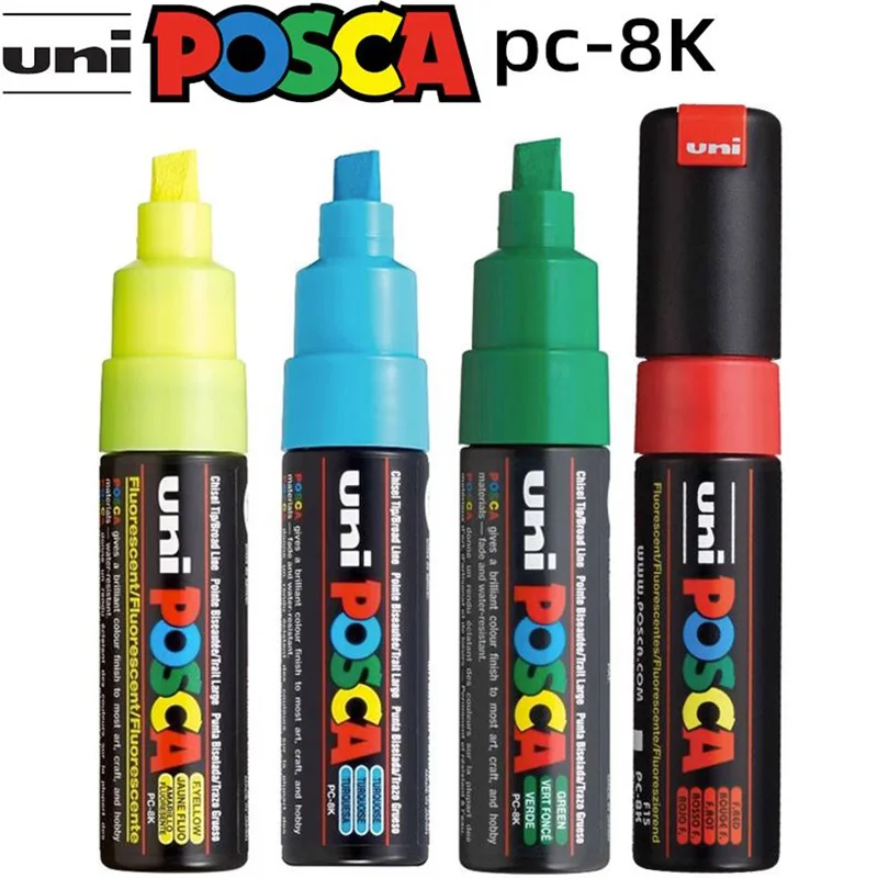 PC-8K UNI POSCA Marker Pen Thick 8mm  POP Advertising Poster Graffiti Note Pen Painting Hand-painted New