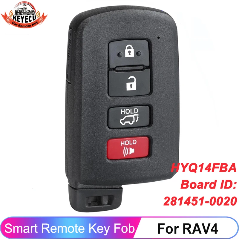 

KEYECU For Toyota RAV4 2013 2014 2015 2016 2017 2018 281451-0020 G Board HYQ14FBA 312MHz 314.3MHz Keyless Remote Smart Key Fob