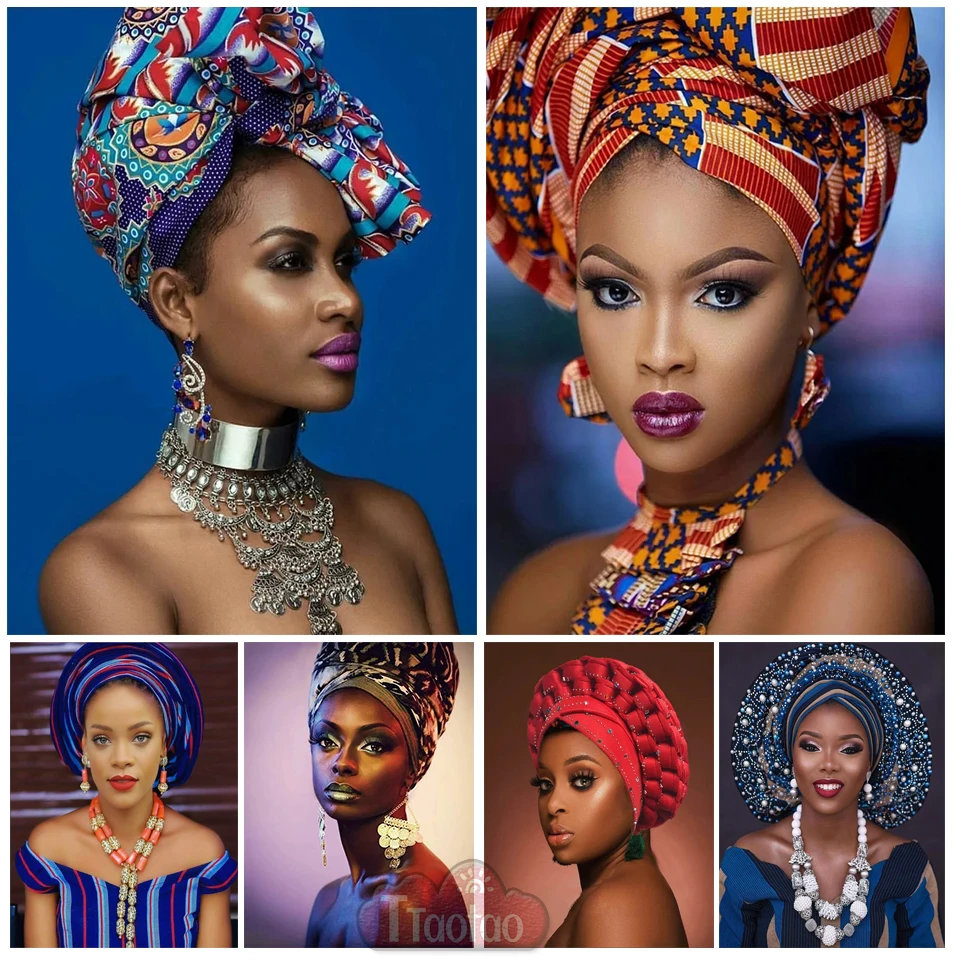 

5D African Black Woman Portrait Diamond Painting Diy Full Drill Cross Stitch Square Round Mosaic Handmade Art Embroidery Poster